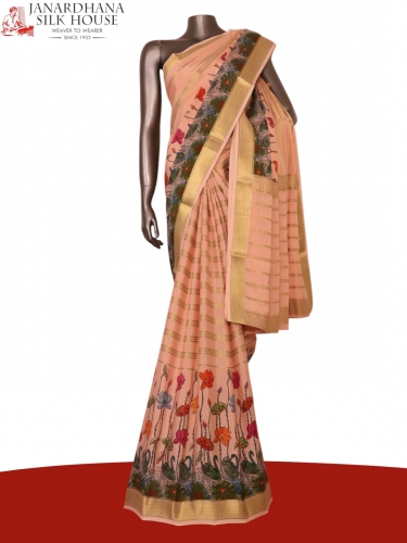 Floral  Pure Crepe Silk Saree